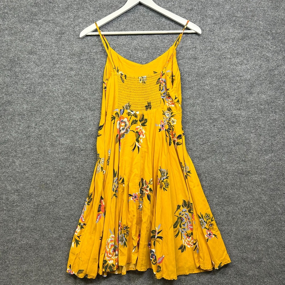 Old Navy Fit & Flare Cami Dress Women's Yellow Floral Smocked Back Summer Medium